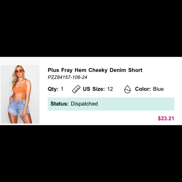 Plus Fray Hem Cheeky Denim Short - Picture 6 of 7